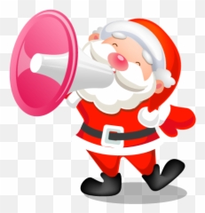 Santa Shouting Megaphone Icon - Santa Claus Icon Png Emoji,Yelling Emoji