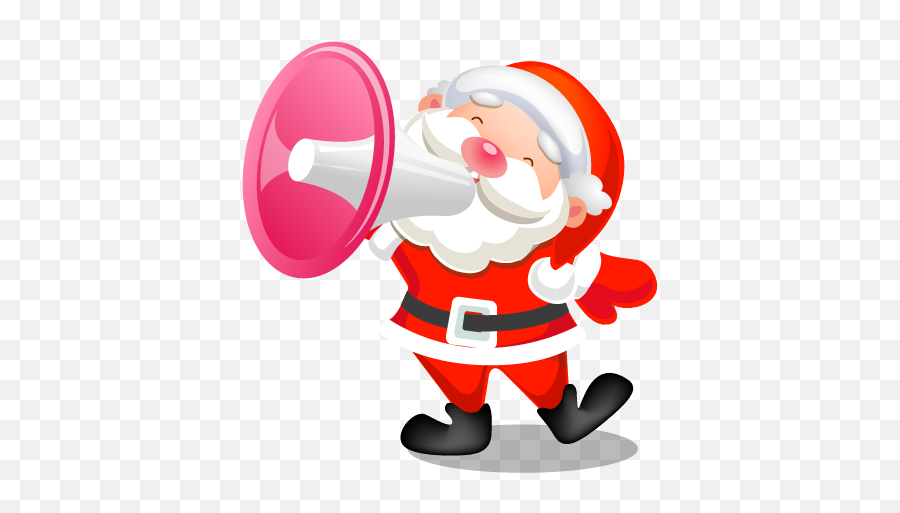 Santa Shouting Megaphone Icon - Santa Claus Icon Png Emoji,Yelling Emoji