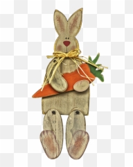 Hare Easter Bunny Holzfigur - Karotten Mit Hasen Png Emoji,Bunny Ears Emoji