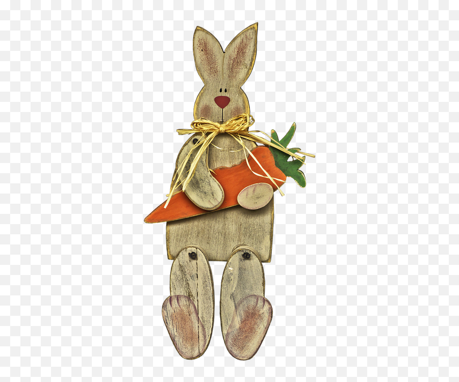 Hare Easter Bunny Holzfigur - Karotten Mit Hasen Png Emoji,Bunny Ears Emoji