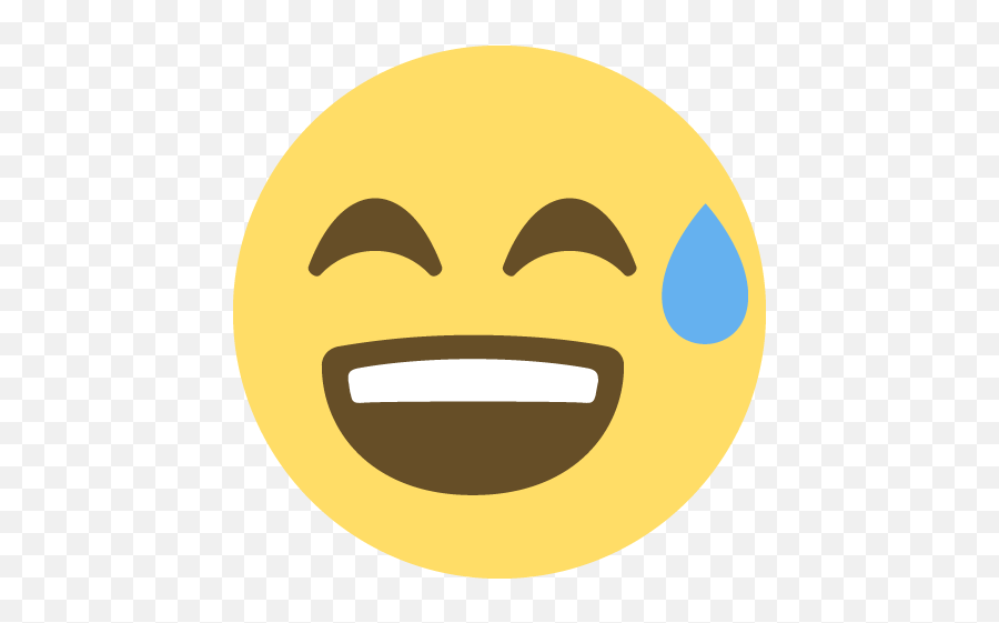 Smiling Face With Open Mouth And Cold Sweat Emoji Emoticon - Grinning Face With Sweat Png,Smiling Emoji