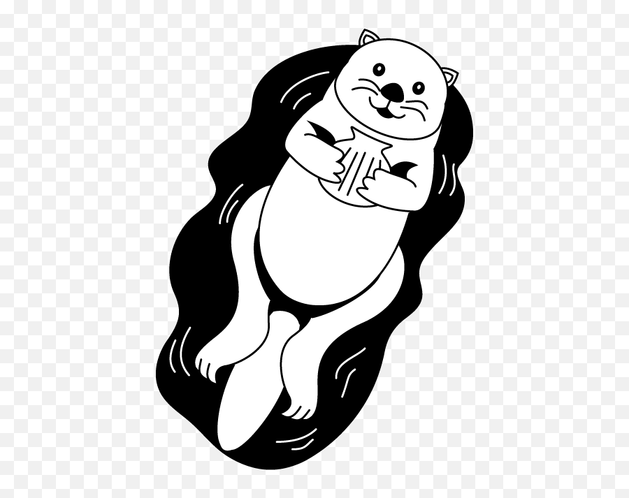 Free Black And White Sea Otter Pictures Download Free Clip - Clipart Black And White Otter Emoji,Otter Emoji