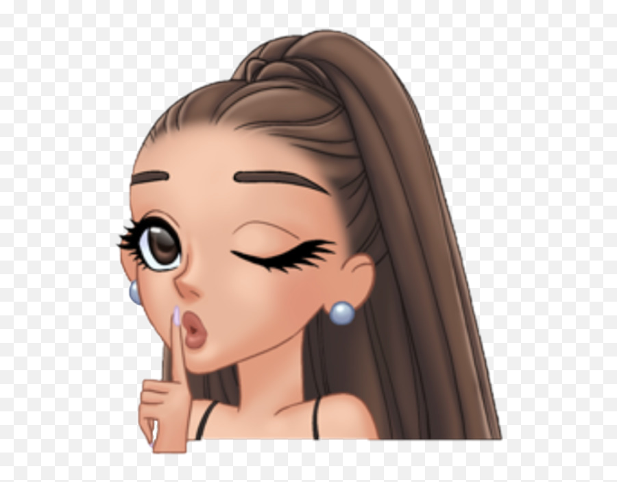 Ari Sticker Arianagrande Shh - Cartoon Ariana Grande Drawing Emoji,Shh Emoji
