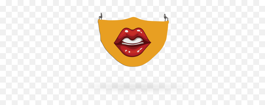 Sexy Lips Orange Face Covering Print 14 - Celebrity Happy Emoji,Stone Face Emoji