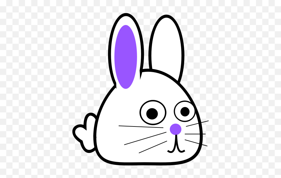 Spring Bunny With Purple Ears Vector - Drawing Easy Art For Kids Emoji,Bunny Ears Emoji