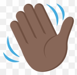 Waving Hand Sign Dark Skin Tone Emoji Emoticon Vector Icon - Hand Waving Icon,Gear Emoji