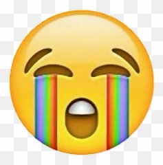 Rainbow Crying Rainbow Cryingemoji Freetouse - Moj Sticker,Crying Emoji