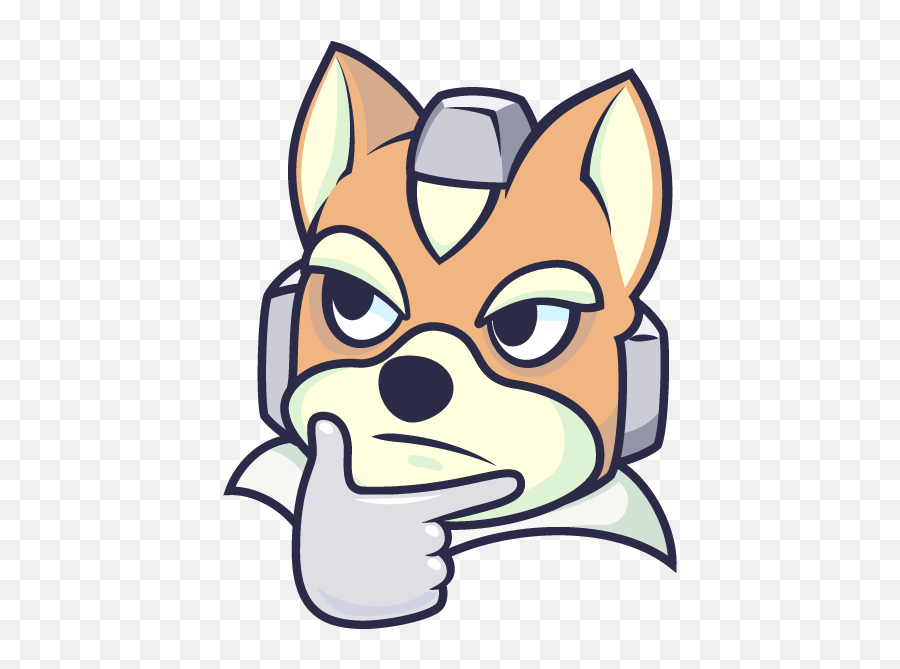 Fox Mccloud Thinking Emote - Star Fox Emoji,Fox Emoji