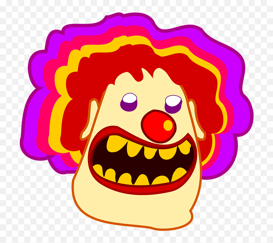 Clown Horror Teeth - Circus Clown Outline Emoji,Clown Emoji Facebook