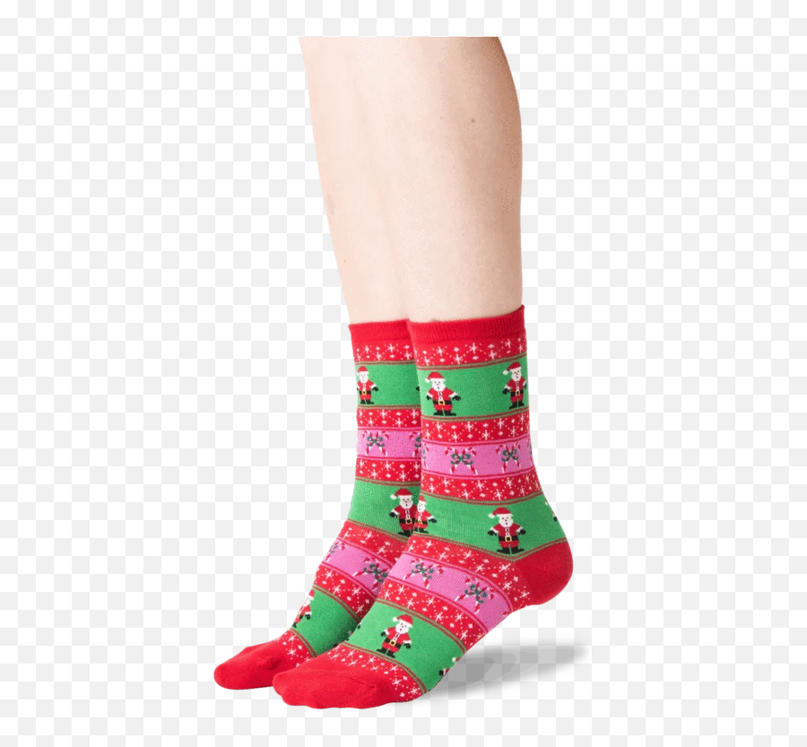 Womens Santa Fair Isle Socks - Sock Emoji,Dancing Santa Emoticon