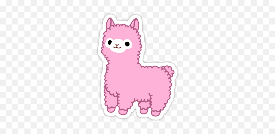 Pink Alpacau0027 Sticker By Scraleos Aesthetic Stickers - Pink Alpaca Sticker Emoji,Alpaca Emoji
