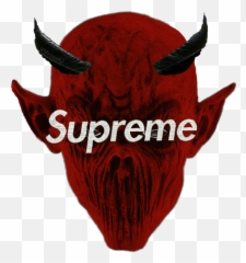 Supreme Horns Devil Logo Demon Mask Bape Head Hat Hollo - Supreme Emoji,Devil Mask Emoji