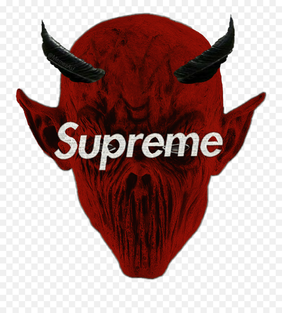 Supreme Horns Devil Logo Demon Mask Bape Head Hat Hollo - Supreme Emoji,Devil Mask Emoji