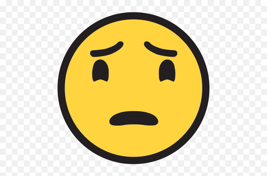 Worried Face Emoji For Facebook Email Sms - Yellow Worried Face,Nut Emoji