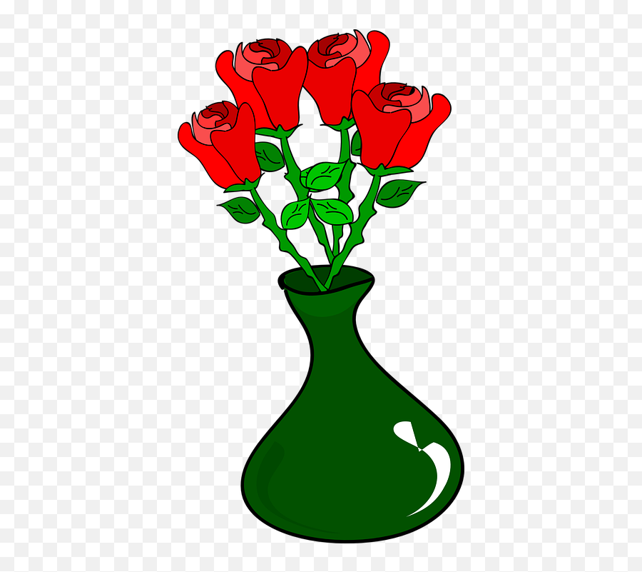 Free Jar Vase Vectors - Rose In A Vase Clipart Emoji,Pepper Emoji