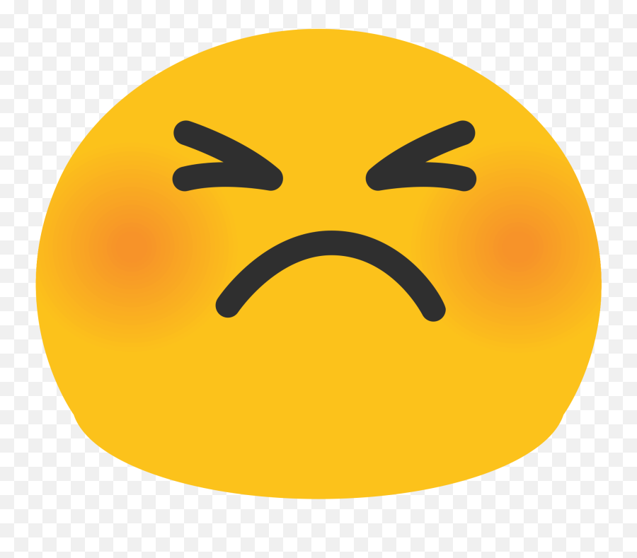 Blushing Emoji Png - Persevering Face Emoji,Mad Emoji