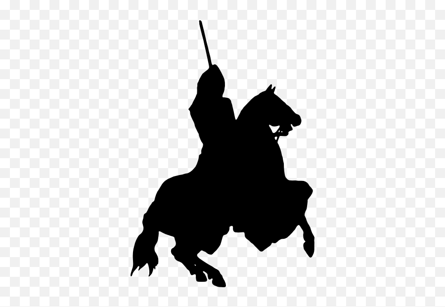 Knight Or Warrior On Horse Sticker - Knight Warrior Silhouette Png Emoji,Flag Horse Lady Music Emoji