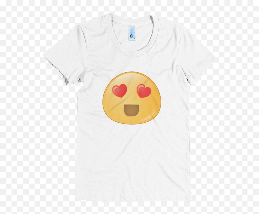 Heart Eyes Emoji Womens Short Sleeve - Sublimação Em Camisetas Png,Short Emoji