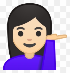 Woman Tipping Hand Light Skin Tone Icon - Emoji Png
