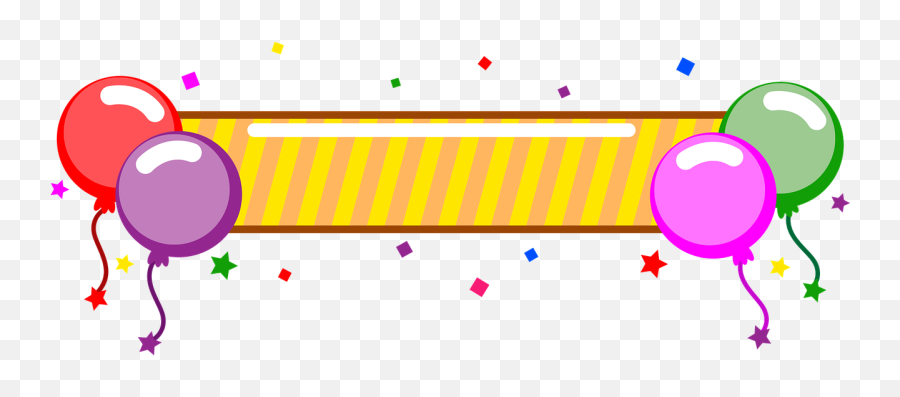 Banner Party Balloons Birthday Birthday - Birthday Decoration Items Png Emoji,Party Streamer Emoji