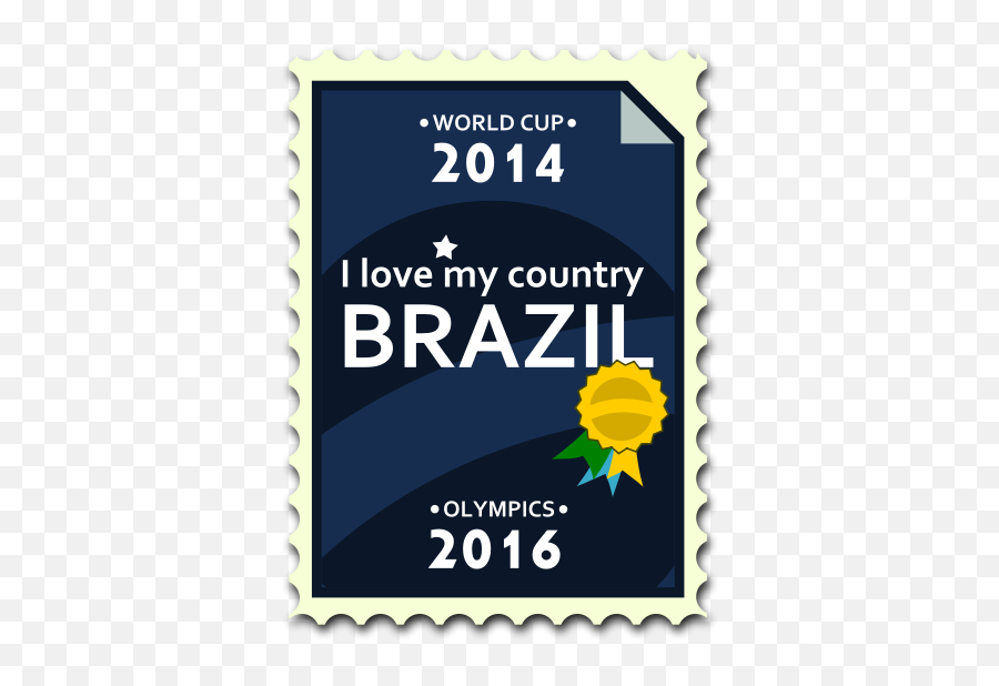 Brazil Olympics And World Cup Postal Stamp Vector Image - Postage Stamp Emoji,Soccer Mom Emoji