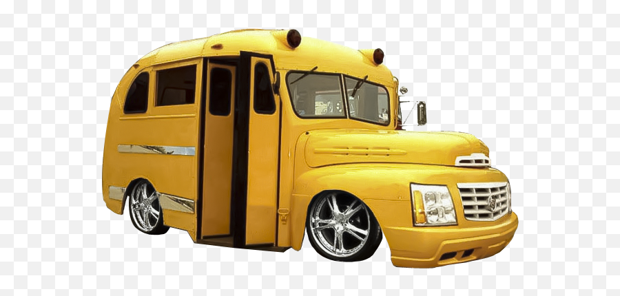 School Bus With Rims Beta - Old School Short Bus Emoji,School Bus Emoji