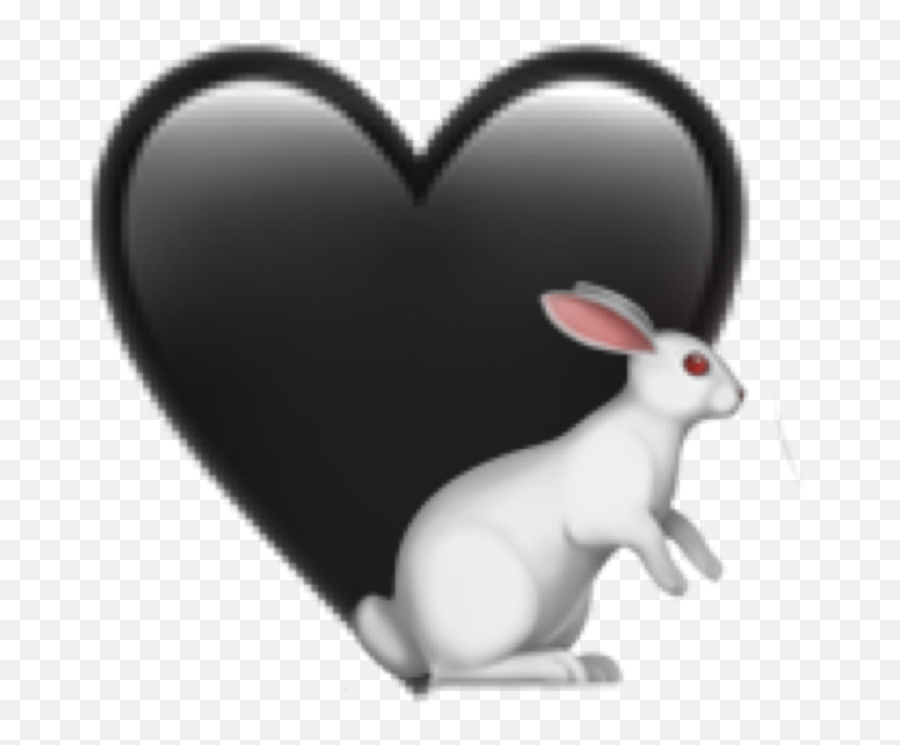 Black White Emoji Heart Bunny Sticker By Josephine - Girly,Flip Emoji