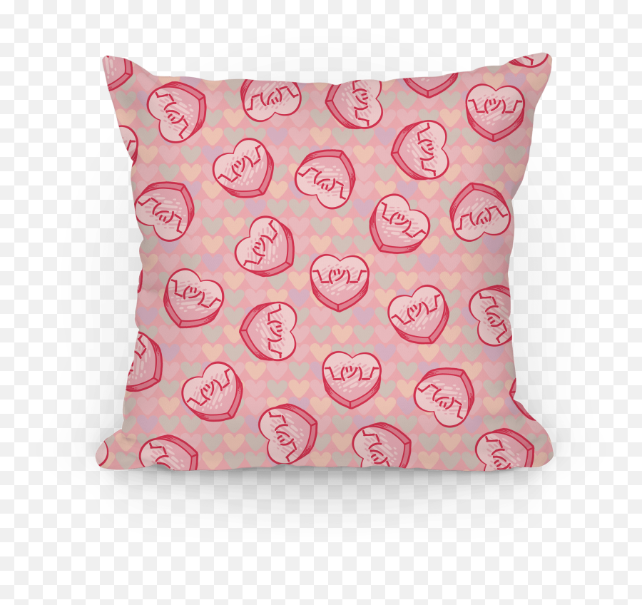 Shrug Emoji Candy Hearts Pattern Pillows Lookhuman - Decorative,Shrugging Emoticons