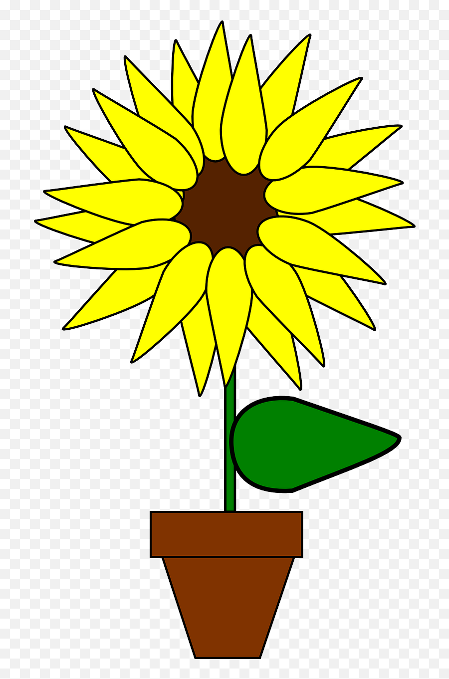 Sunflower Potted Plant Flower Plant Simple - Sunflower In Pot Clipart Emoji,Flower Emojis