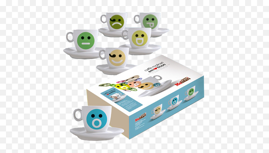 Molinari Emoticons Cappuccino Cups - Emoticon Molinari Cups Emoji,Coffee Emoticon