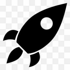 Rocket In Black - And White Clip Art Emoji