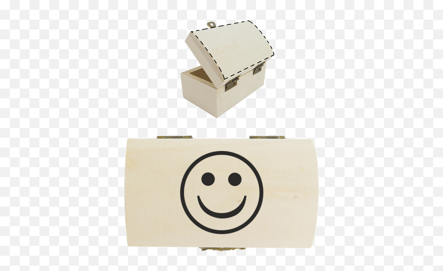Personalised Mini Wooden Treasure Chest - Devná Truhlika Emoji,Box Emoticon