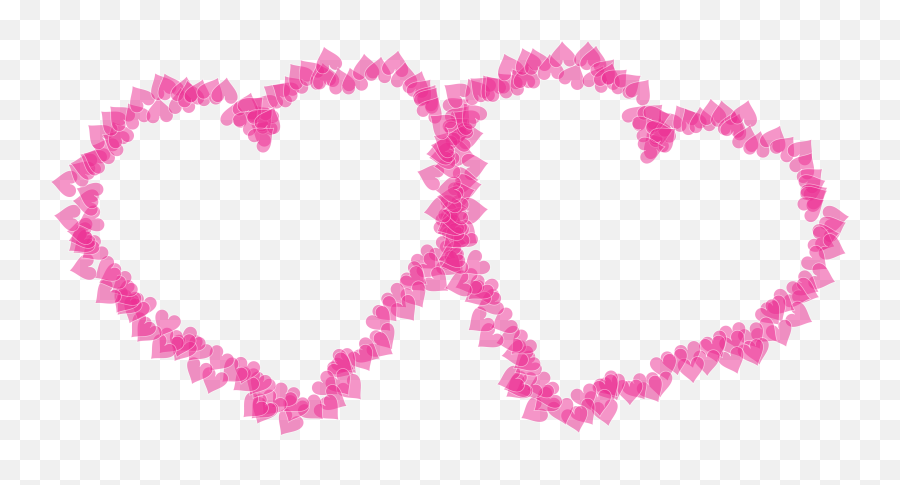 Pink Hearts Png Download Free Clip Art - Lace Transparent Heart Frame Emoji,Two Pink Hearts Emoji