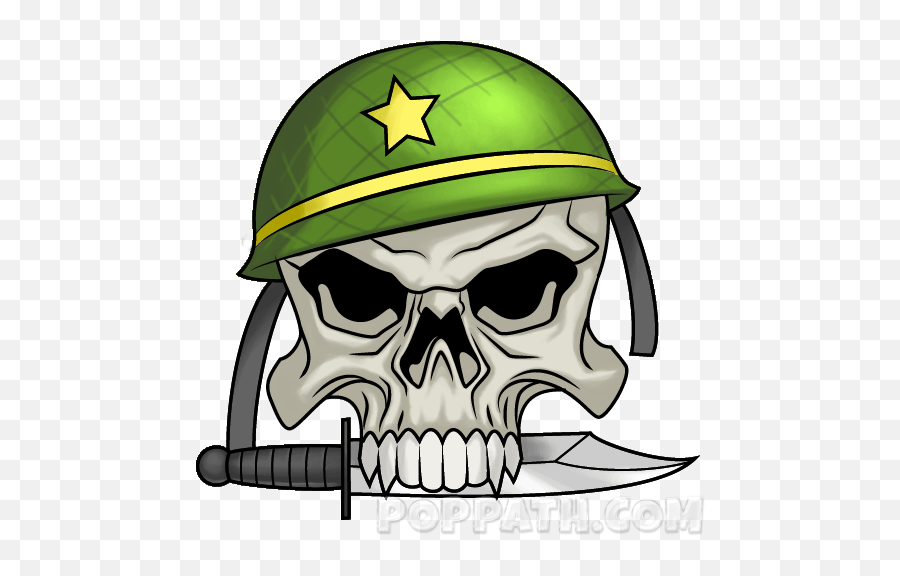 How To Draw A Military Skull - Draw A Military Skull Emoji,Military Emoji