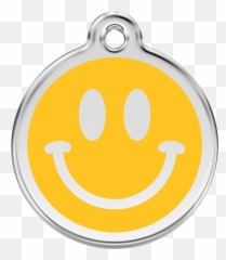 Red Dingo Smiley Face Dog Tag Emoji,Dog Emoticon