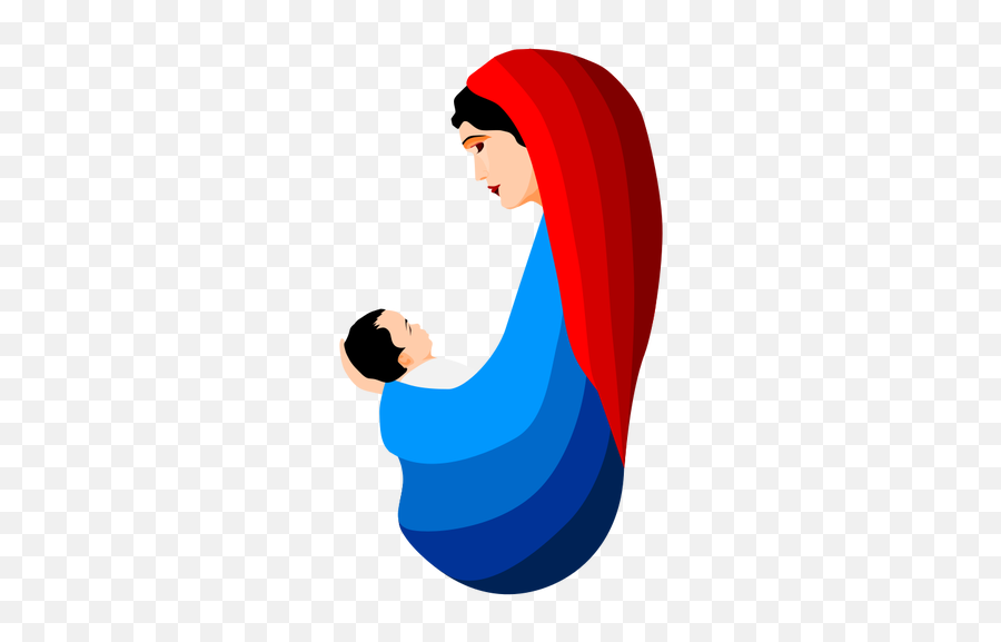 Virgin Mary And The Infant Jesus - Clip Art Mary And Jesus Emoji,Snow Globe And Cookie Emoji
