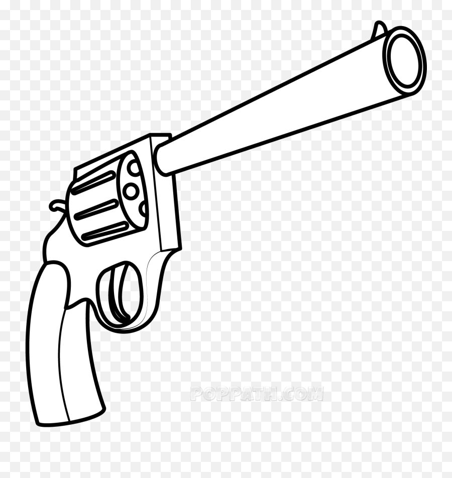 How To Draw An Easy Gun - Guns Draw Easy Emoji,Gun Emojis