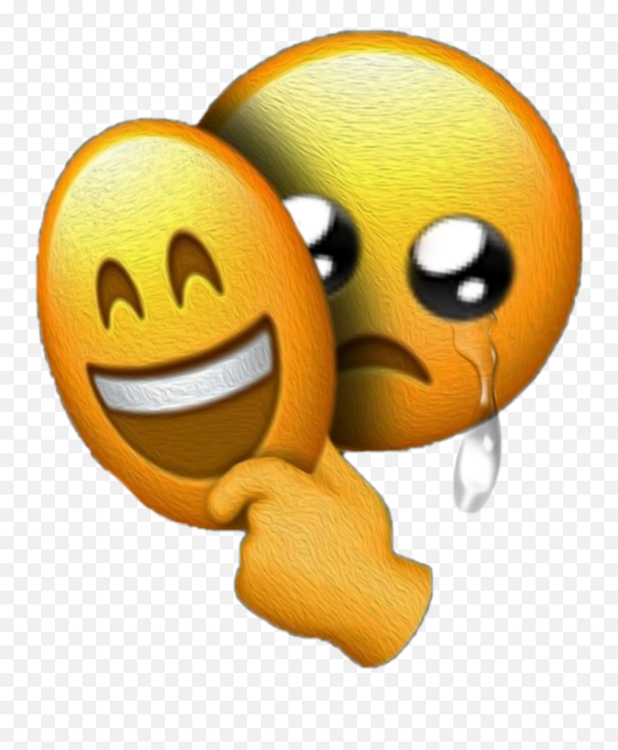 Sad Emoji Iphone Happy - Sticker By Maria Sad And Happy Face,Happy And Sad Emoji
