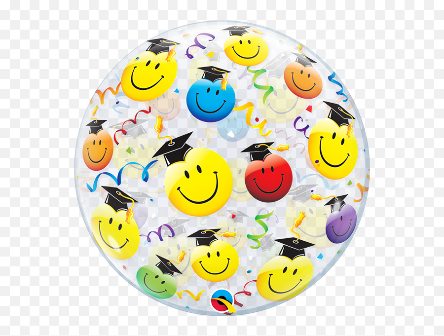 Graduation Smiley Faces Balloon - Graduate Balloons With Transparent Background Emoji,Graduation Emoticon