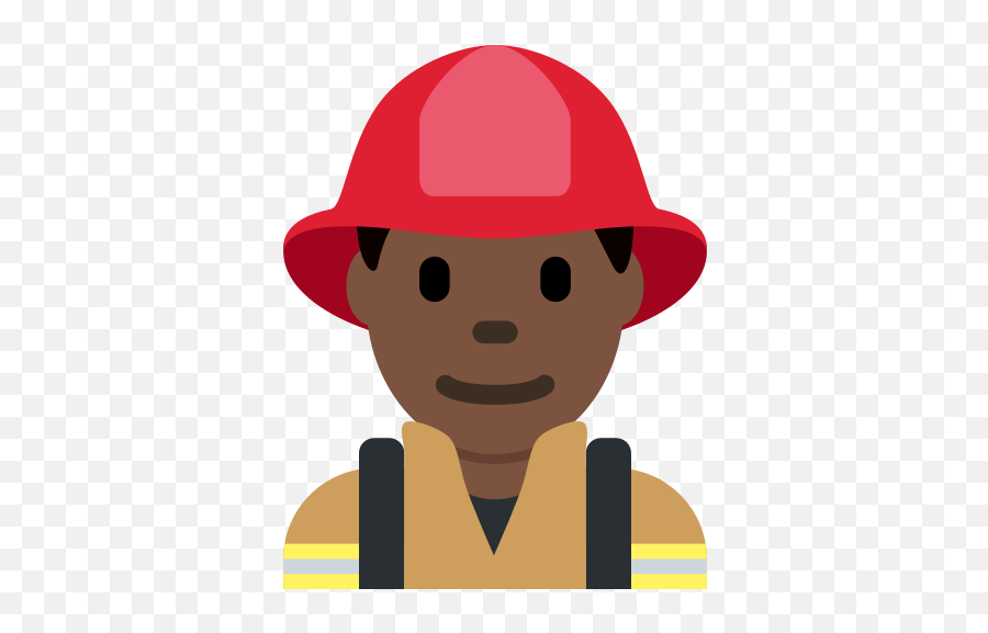Man Firefighter Emoji With Dark Skin Tone Meaning - Emoji Png Firefighter,Firefighter Emoji