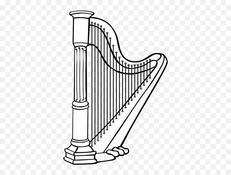 Classical Harp Png Svg Clip Art For Web - Download Clip Art Harp Clipart Black And White Emoji,Harp Emoji