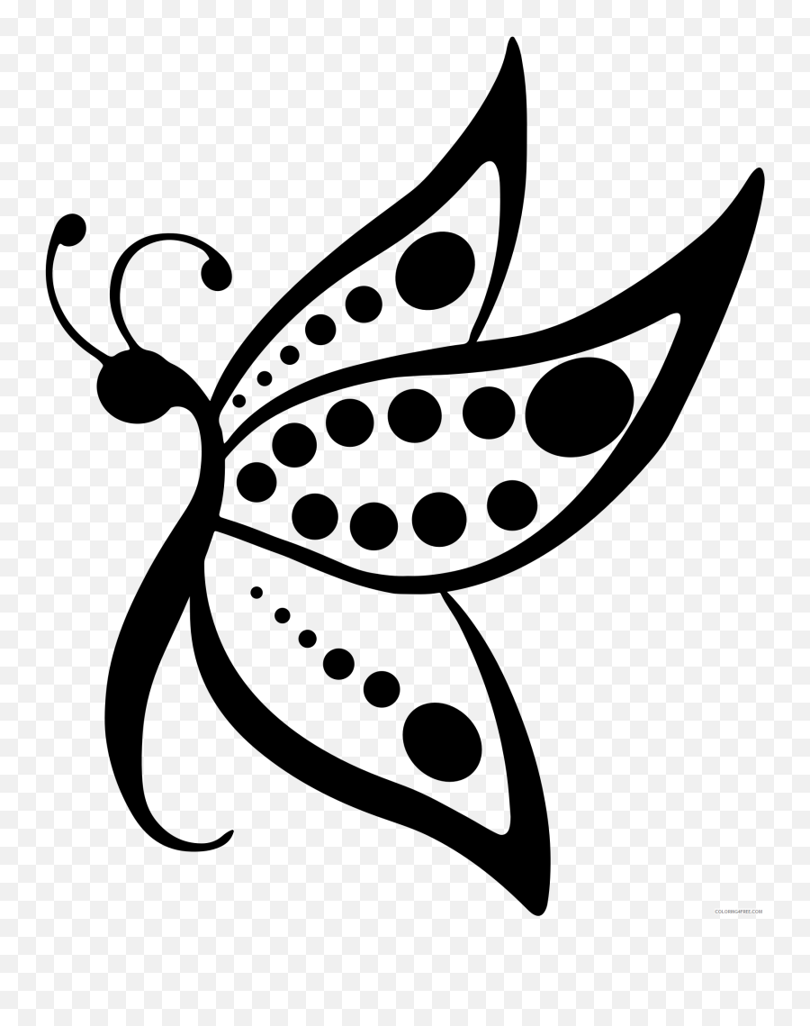 Butterfly Silhouette Coloring Pages - Black Butterfly Border Design Emoji,Leaf Snowflake Bear Earth Emoji