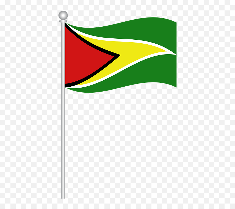 Flag Of Guyana - Guyana Flag On Pole Emoji,Guyanese Flag Emoji