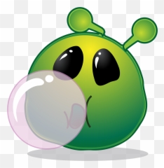 Gum Clipart Green Gum Green - Green Alien Smiley Emoji,Gumdrop Emoji