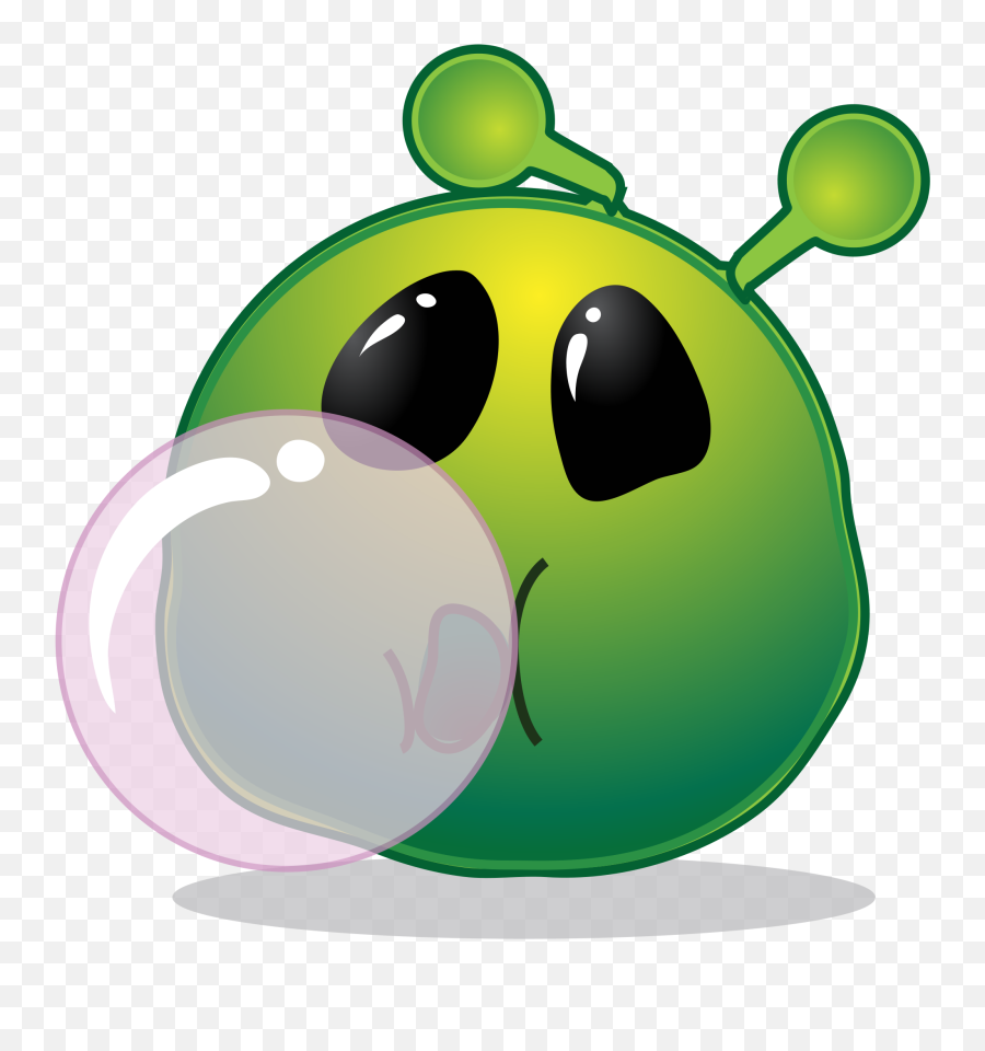 Gum Clipart Green Gum Green - Green Alien Smiley Emoji,Gumdrop Emoji