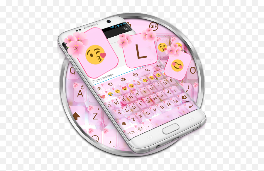 Download Love Cherry Valentine Emoji Keyboard Theme 15 - Mobile Phone,Valentine Emoji