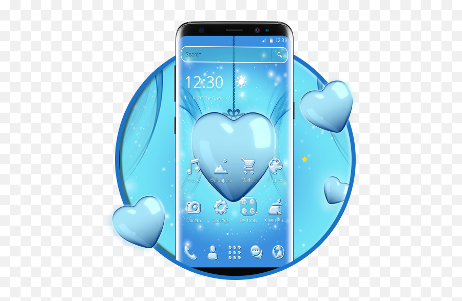 Crystal Blue Heart 2d Theme - Heart Emoji,Glowing Heart Emoji
