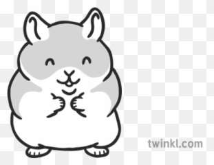 Hamster Emoji Symbol Sms Animal Cute Bw Rgb Illustration - Diagram Double Circulatory System,Hamster Emoji