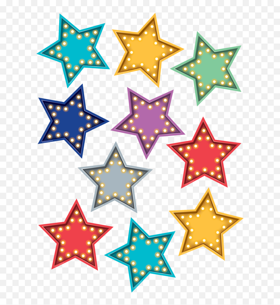 Marquee Star Cut Out Cards Large - Chalkboard Brights Stars Emoji,Shining Star Emoji