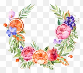 Grape Watercolor Design Floral Painting - Peony Flower Png Emoji